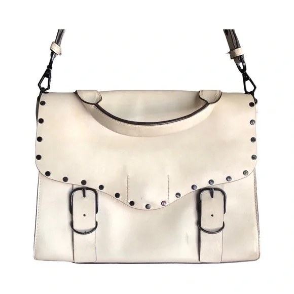Rebecca Minkoff Cream Studded Satchel 56 - Picture 2 of 13